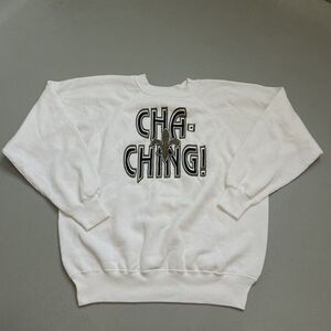 Vintage New Orleans Saints Sweatshirt Seth Green Cha Ching White Size XL USA